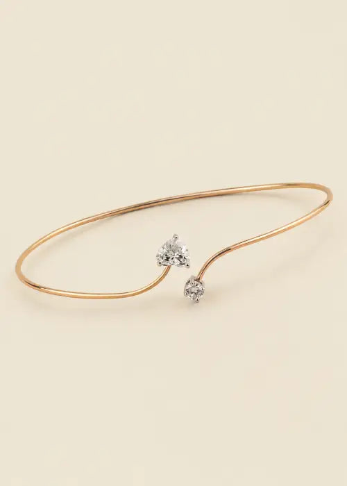 Minimalist Heart & Round Bangle