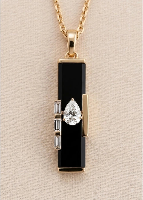 Onyx and Diamond Pendant