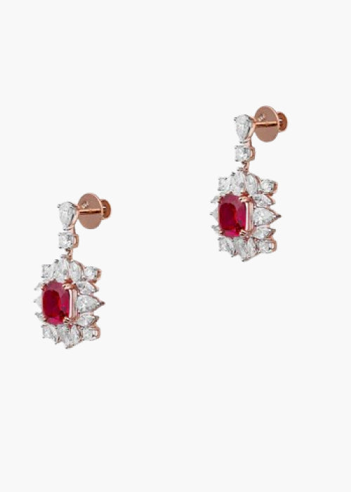 Ruby Drop Accent Earrings