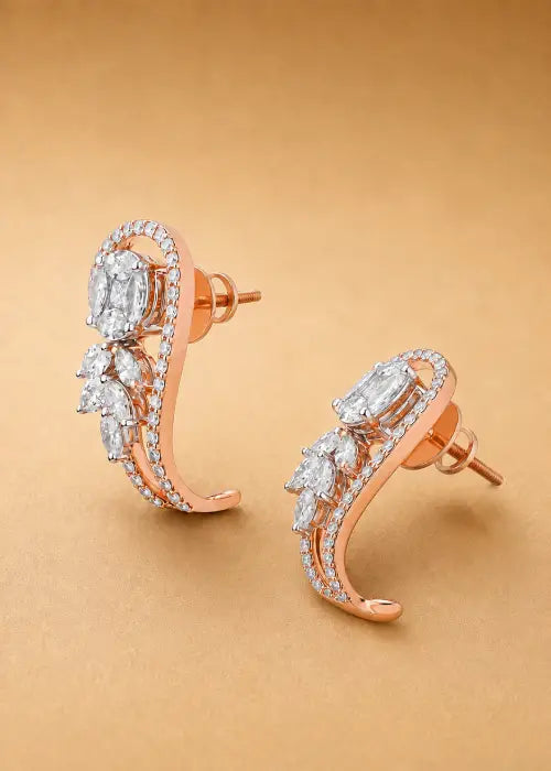 Diamond Petal Sweep Earrings