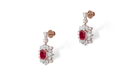 Ruby Drop Accent Earrings