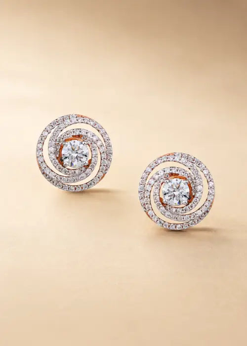 Radiant Spiral Diamond Studs
