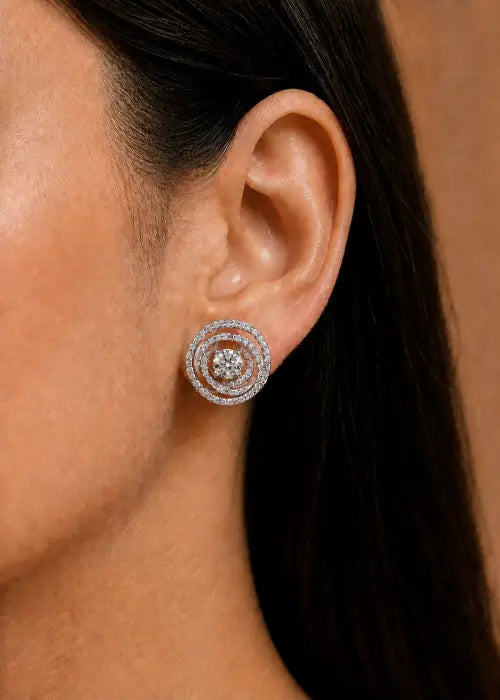 Radiant Spiral Diamond Studs