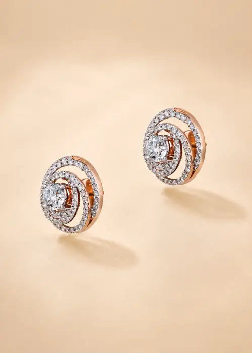 Radiant Spiral Diamond Studs