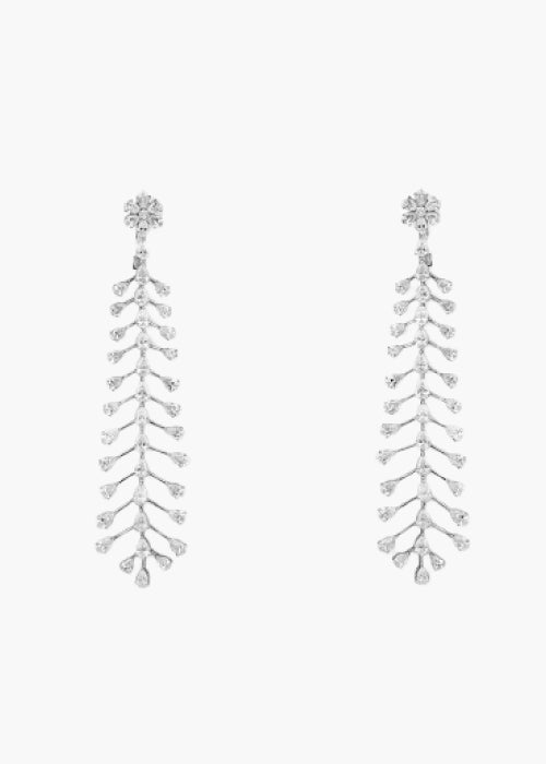 Leaf Vine Long Drop Earrings
