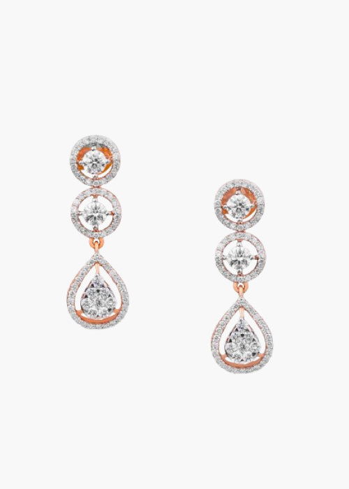 Twin Drop Diamond Earrings