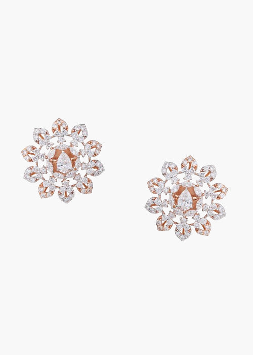 Floral Spark Diamond Earrings