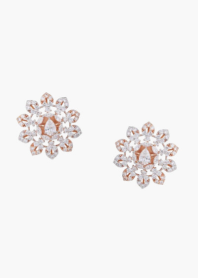 Floral Spark Diamond Earrings