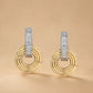 Golden Orbit Baguette Drop Earrings