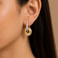 Golden Orbit Baguette Drop Earrings