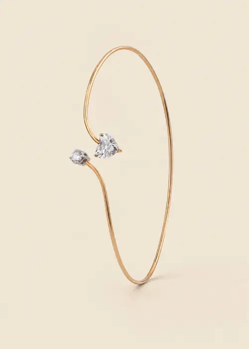 Minimalist Heart & Round Bangle