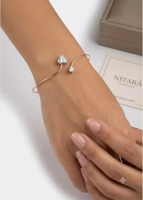 Minimalist Heart & Round Bangle