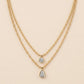 The Celestial Dual Pear & Bezel Necklace