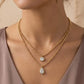 The Celestial Dual Pear & Bezel Necklace
