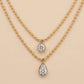 The Celestial Dual Pear & Bezel Necklace