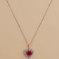 Crimson Flame Ruby & Diamond Heart Pendant