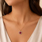 Crimson Flame Ruby & Diamond Heart Pendant
