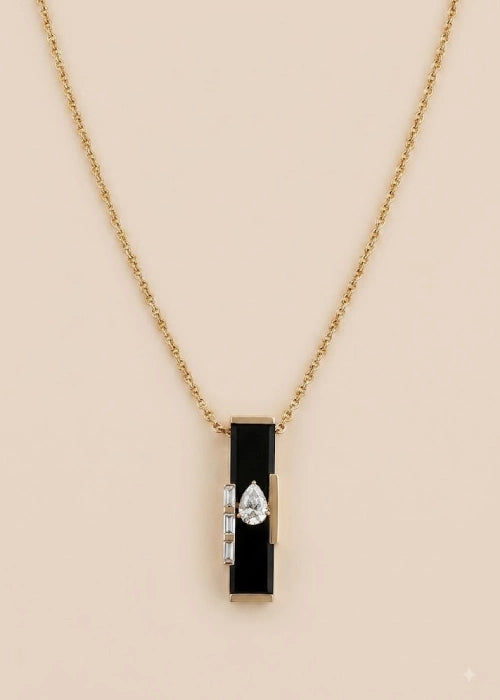 Onyx and Diamond Pendant