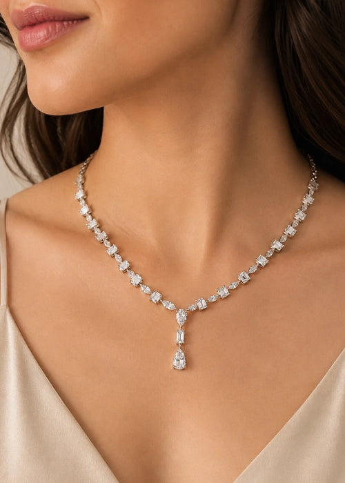Crystal Cascade Y-Necklace
