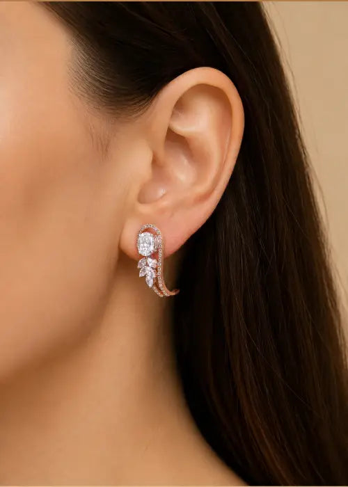 Diamond Petal Sweep Earrings