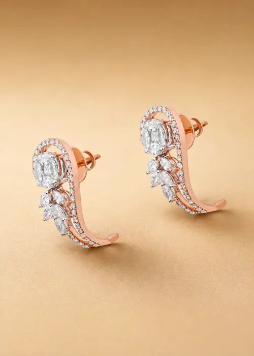Diamond Petal Sweep Earrings