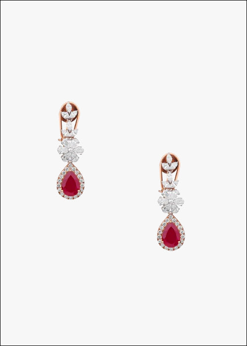 Ruby Glow Dangle Earrings