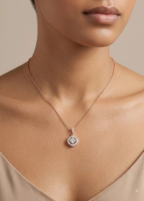 Aura Radiance Diamond Pendant Necklace